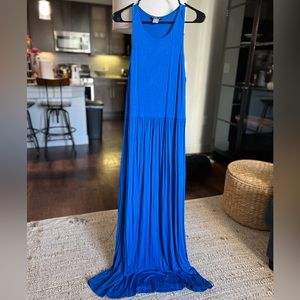 Cotton Large Maxi Dress, Royal Blue